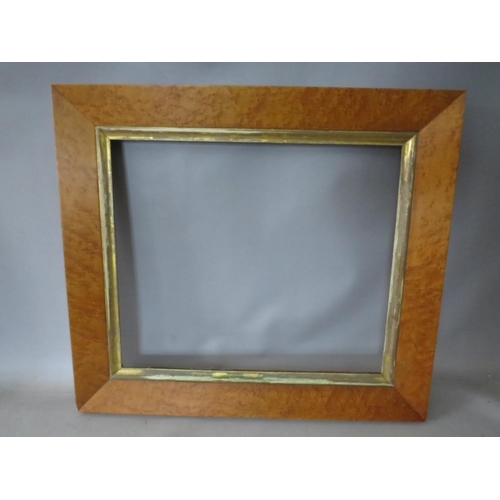 45 - TWO 19TH CENTURY MAPLE FRAMES WITH SLIPS, average frame W 5.5 cm, smallest rebate 32 x 30 cm, larges... 