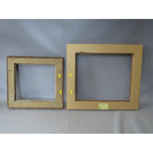 45 - TWO 19TH CENTURY MAPLE FRAMES WITH SLIPS, average frame W 5.5 cm, smallest rebate 32 x 30 cm, larges... 