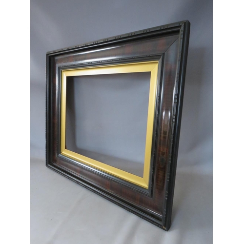 46 - A 19TH CENTURY EBONISED DUTCH FRAME WITH GOLD SLIP, frame W 11 cm, slip rebate 59 x 46 cm, frame reb... 