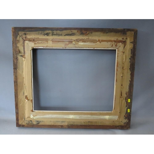 46 - A 19TH CENTURY EBONISED DUTCH FRAME WITH GOLD SLIP, frame W 11 cm, slip rebate 59 x 46 cm, frame reb... 