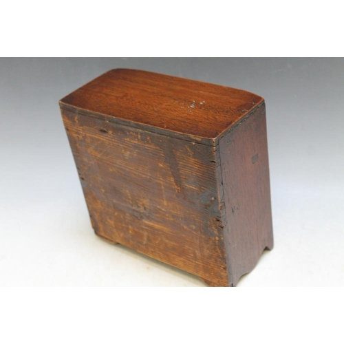 480 - A MAHOGANY MINIATURE CHEST OF DRAWS, H 20.5 cm