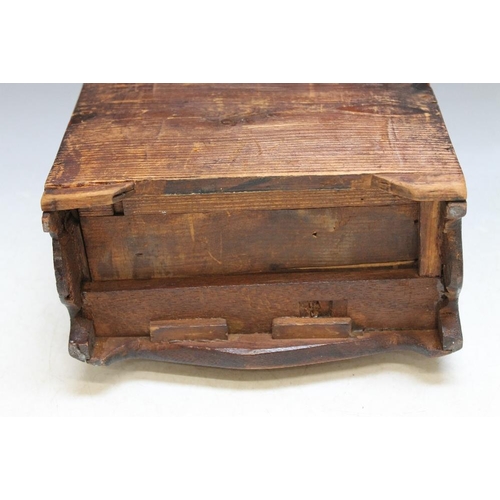 480 - A MAHOGANY MINIATURE CHEST OF DRAWS, H 20.5 cm