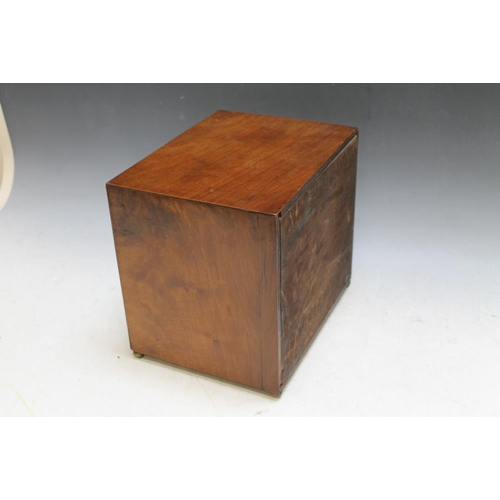 484 - A MAHOGANY MINIATURE CHEST OF DRAWS, W 26.5 cm