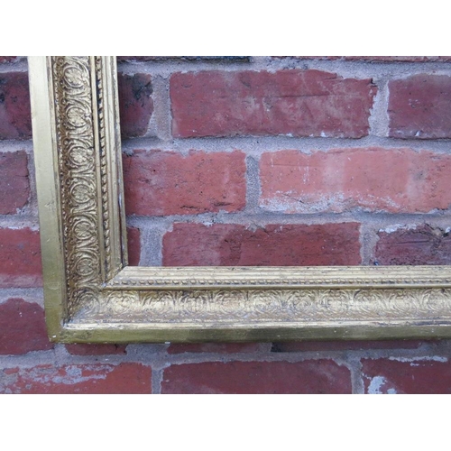 68 - A 19TH CENTURY GOLD FRAME WITH INNER DESIGN, frame W 8.5 cm, rebate 69 x 53 cm