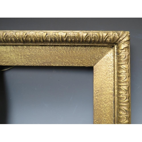 69 - A 19TH CENTURY GOLD FRAME, with design to outer edge and gold slip, frame W 4 cm, slip rebate 38.5 x... 