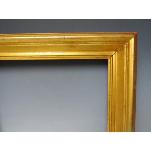 86 - A 19TH CENTURY PLAIN GOLD FRAME, frame E 5.5 cm, rebate 25 x 31 cm