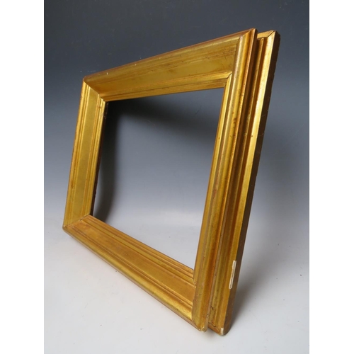 86 - A 19TH CENTURY PLAIN GOLD FRAME, frame E 5.5 cm, rebate 25 x 31 cm