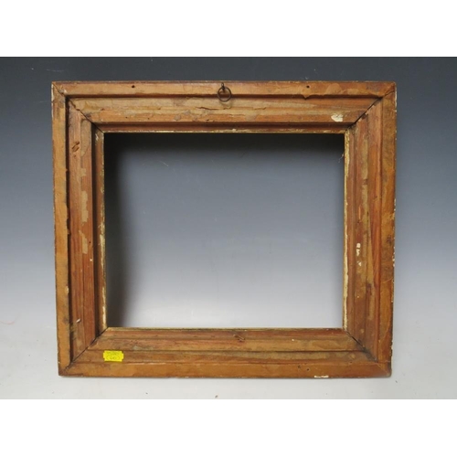 86 - A 19TH CENTURY PLAIN GOLD FRAME, frame E 5.5 cm, rebate 25 x 31 cm