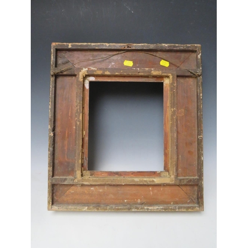 87 - AN 18TH CENTURY GOLD FRAME, with design to inner edge, frame W 10 cm, rebate 27 x 23 cm