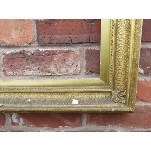 88 - A 19TH CENTURY GOLD FRAME, with inner design and gold slip, frame W 7.5 cm, slip rebate 72 x 59 cm, ... 