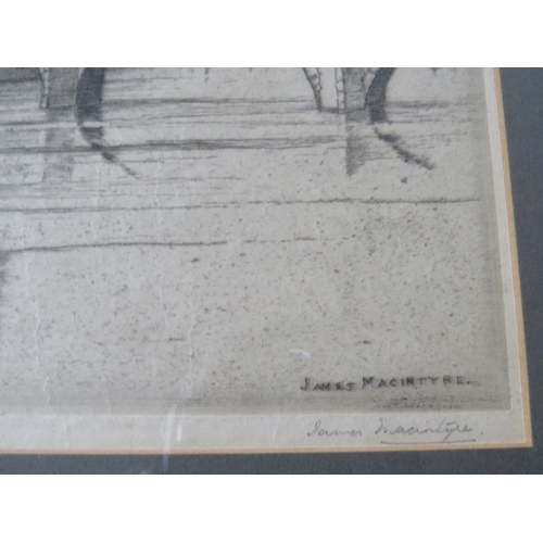 13 - JAMES McINTYRE (b.1926). Irish school, 'Auld Beig O'Ayre', signed in pencil lower right, etching on ... 