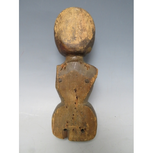 475 - AN EARLY FOLK ART HEAD AND TORSO FIGURE STUDY, H 21 cmCondition Report:Missing arms and legs... 