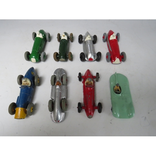 544 - SIX VINTAGE DINKY RACING CARS, together with two vintage Meccano racing cars (8)