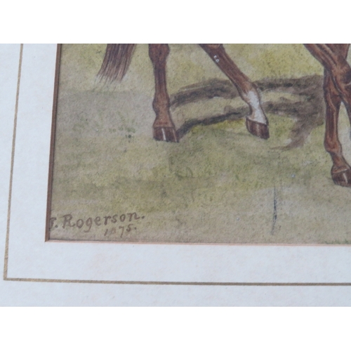 92 - ROGERSON (XIX). British school, study of a group of horses in a wooded meadow, signed and dated 1875... 