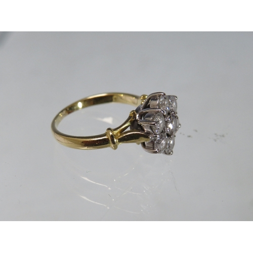 299 - A HALLMARKED 18CT GOLD SEVEN STONE DIAMOND RING, set with an estimated 1.6 carats of diamonds, appro... 