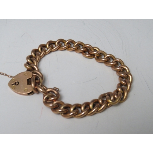 224 - A HALLMARKED 9CT GOLD CHARM BRACELET, lacking charms, marked to individual links, approx 13.2 g