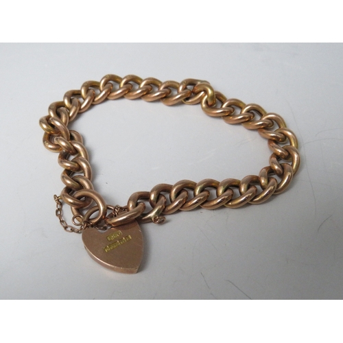 224 - A HALLMARKED 9CT GOLD CHARM BRACELET, lacking charms, marked to individual links, approx 13.2 g