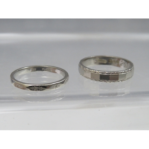 226 - TWO PLATINUM RINGS, approximate combined weight 7.5 g