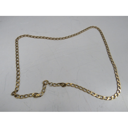 260 - A 9CT GOLD FIGARO LINK NECKLACE STAMPED 375, together with a 9K gold fine link necklace, approximate... 