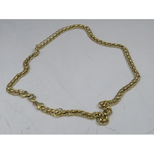 261 - A 9CT GOLD ORNATE LINK NECKLACE, stamped 375 to clasp, approximate weight 7.7 g