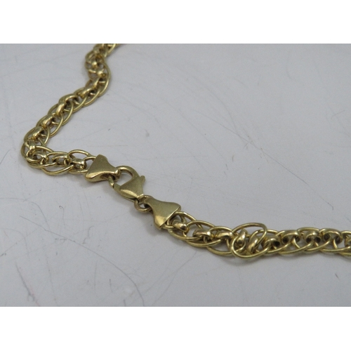 261 - A 9CT GOLD ORNATE LINK NECKLACE, stamped 375 to clasp, approximate weight 7.7 g