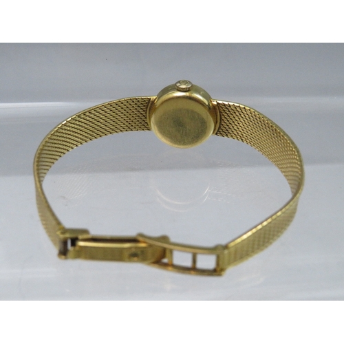 312 - AN 18CT GOLD LADIES OMEGA WRISTWATCH, Dia. 1.7 cm