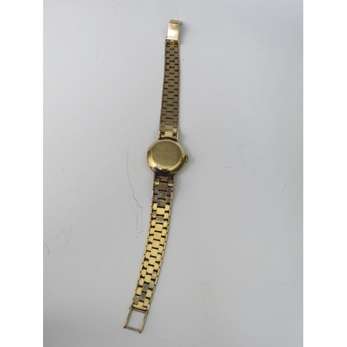 313 - AN 9CT GOLD LADIES LONGINES WRISTWATCH, Dia. 2.2 cm