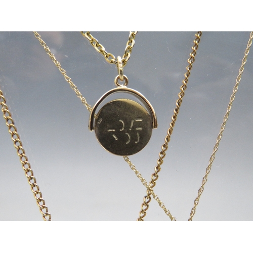 234 - A HALLMARKED 9CT GOLD ST CHRISTOPHER PENDANT ON CHAIN, approximately 7 g, together with a 9ct gold h... 