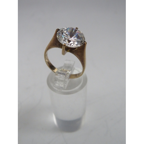 238 - AN 18K GOLD AND CZ SOLITAIRE DRESS RING, ring size L ½, approximately 4 g