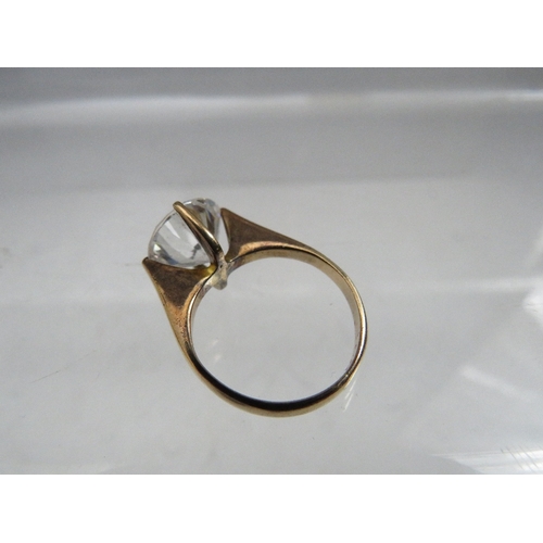 238 - AN 18K GOLD AND CZ SOLITAIRE DRESS RING, ring size L ½, approximately 4 g