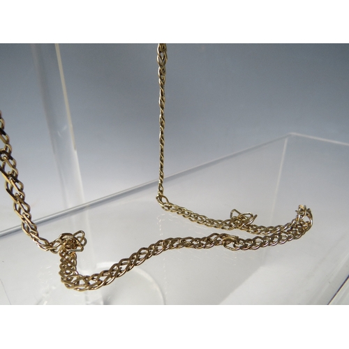 240 - A 9KT FLAT LINK CHAIN NECKLACE, marked to clasp and fittings, approximately 15.3 g