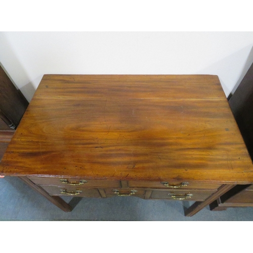 589 - AN ANTIQUE MAHOGANY FIVE DRAWER LOW BOY, raised on straight supports, H 72 cm, W 89 cm