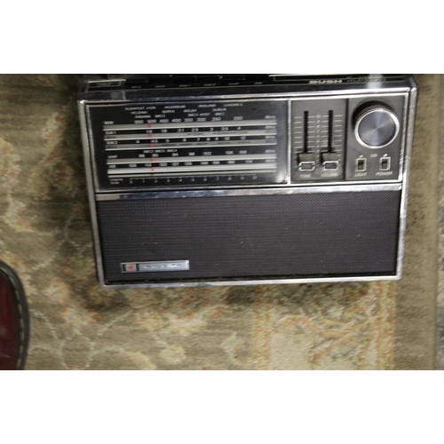 106 - A VINTAGE BUSH RADIO TOGETHER WITH A SHARP GT90 STEREO SYSTEM