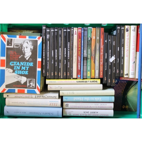 130 - FIVE TRAYS OF ASSORTED VINTAGE AND MODERN BOOKS (TRAYS NOT INCLUDED)