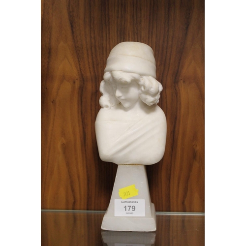 179 - A VINTAGE ALABASTER BUST