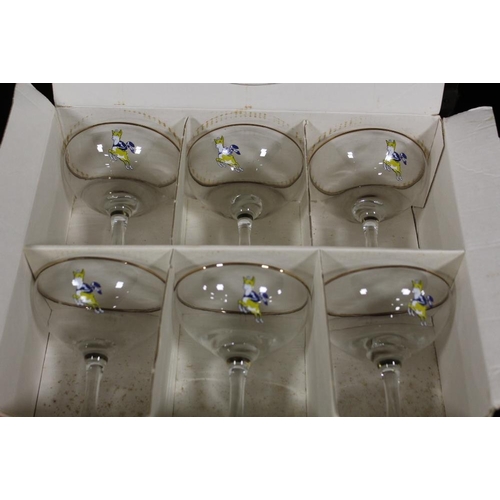 200 - A BOXED DISPLAY SET OF 6 'PARTY PACK' BABYCHAM GLASSES