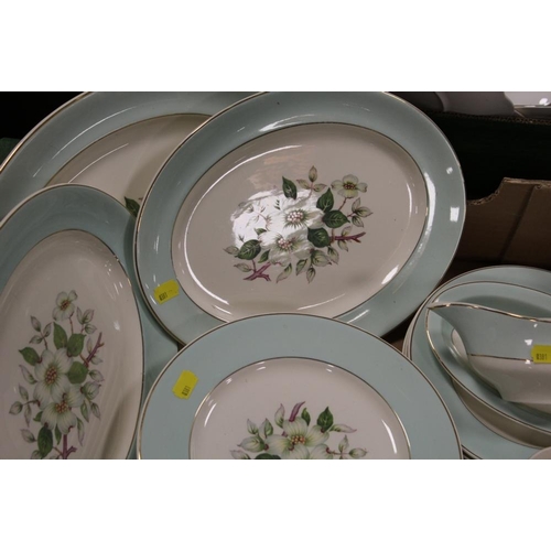 83 - TWO TRAYS OF JOHNSON BROS FLORAL PATTERN DINNERWARE