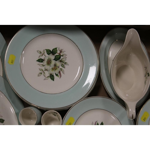 83 - TWO TRAYS OF JOHNSON BROS FLORAL PATTERN DINNERWARE