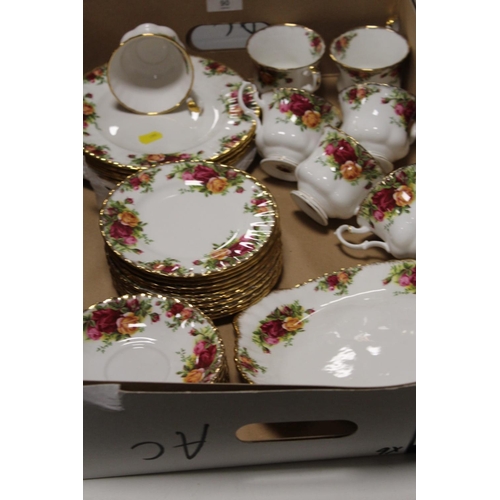 90 - TWO TRAYS OF ROYAL ALBERT OLD COUNTRY ROSES TEAWARE