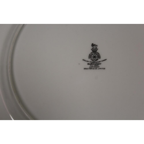 92 - A TRAY OF ROYAL DOULTON BURGUNDY PATTERN DINNERWARE