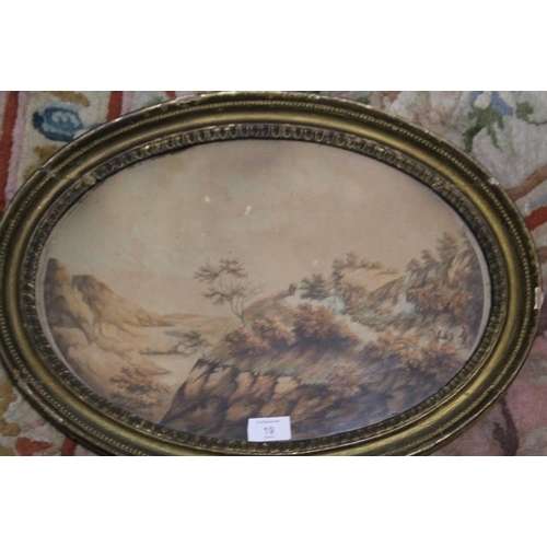 19 - A PAIR OF 19TH CENTURY OVAL CONTINENTAL LANDSCAPES