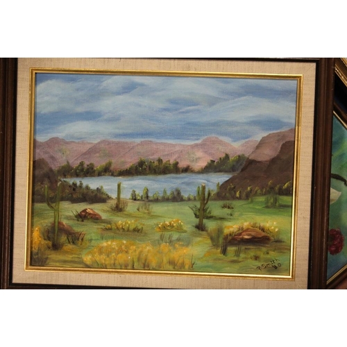 60 - A SELECTION OF FRAMED OIL PAINTINGS, PICTURES ETC