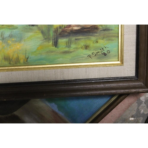 60 - A SELECTION OF FRAMED OIL PAINTINGS, PICTURES ETC