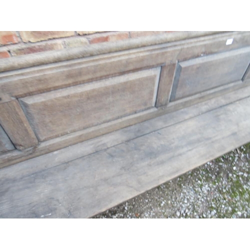 878 - A LARGE GOTHIC CHURCH PEW L-350 CM