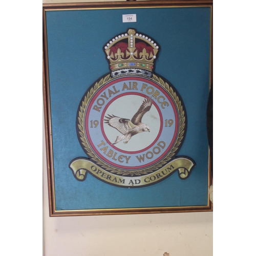 154 - A VINTAGE FLYING JACKET TOGETHER WITH AN RAF ROYAL SQUADRON PLAQUE PLUS ANOTHER (3)