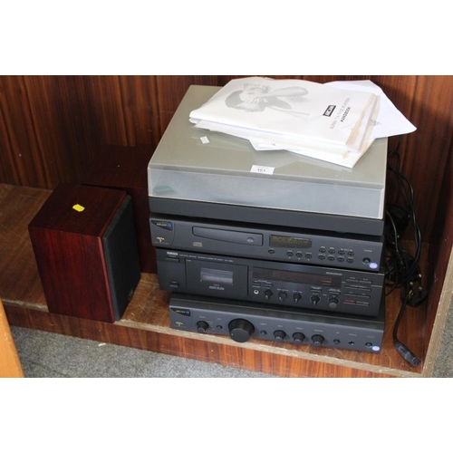 161 - A SELECTION OF ARCAM AND YAMAHA STEREO EQUIPMENT AND SPEAKERS TO INCLUDE A TURNTABLE