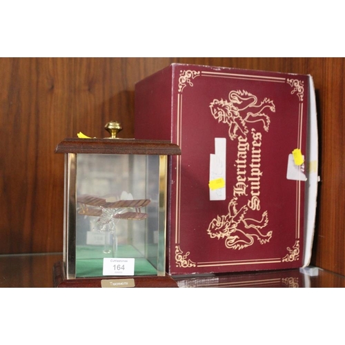 164 - A HERITAGE SCULPTURES GLASS CASED MODEL OF A TIGER MOTH