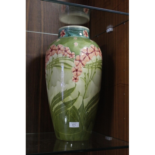 171 - A LARGE MINTONS FLORAL VASE