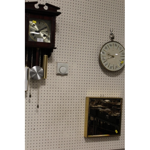 176 - THREE ASSORTED WALLCLOCKS TO INCLUDE A KIENZLE ASTROLOGICAL EXAMPLE, PIERCE & CUTLER MIRRORED EXAMPL... 