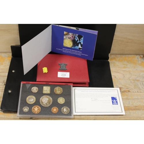 230 - A CASED DELUXE PROOF SET 1999 LAST COINS OF THE 20TH CENTURY